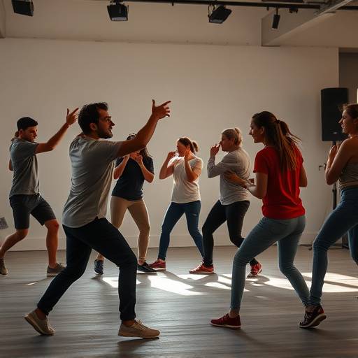 Szene aus dem Bewegungstraining für Schauspieler